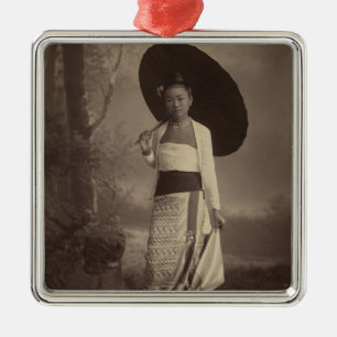 Burmese lady metal ornament