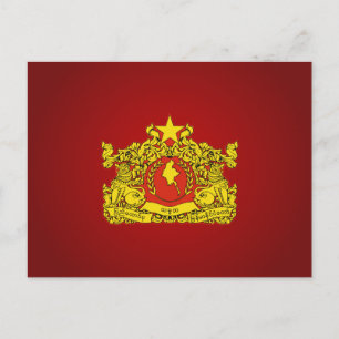 Burmese (Myanma) state seal Postcard