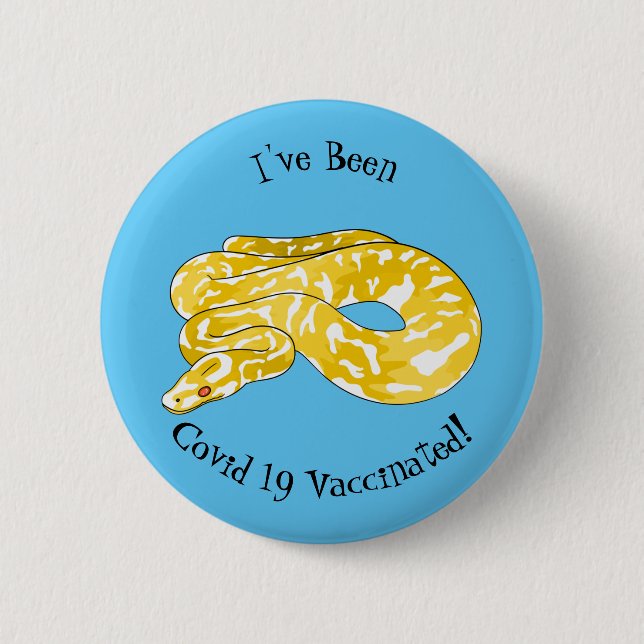 Burmese python snake cartoon illustration  2 inch round button (Front)