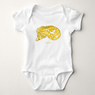 Burmese python snake cartoon illustration baby bodysuit