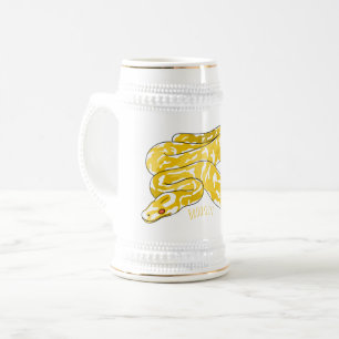 Burmese python snake cartoon illustration beer stein