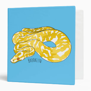 Burmese python snake cartoon illustration binder