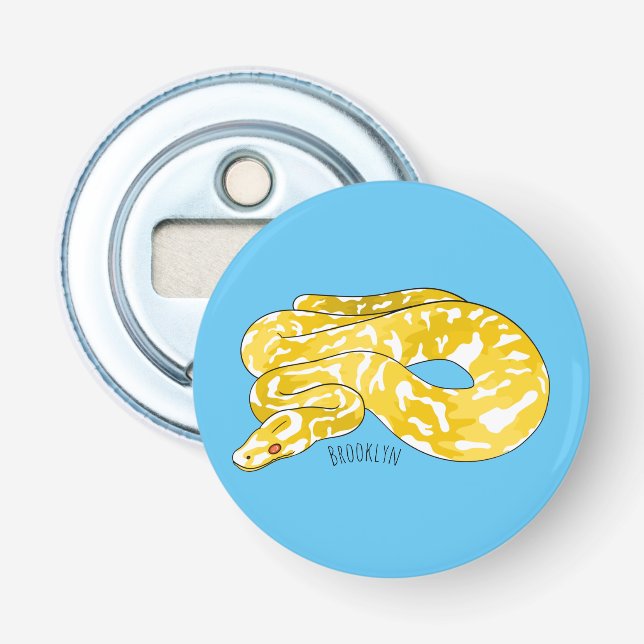 Burmese python snake cartoon illustration  bottle opener (Front)