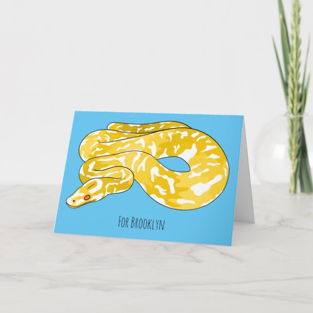 Burmese python snake cartoon illustration card (Front)