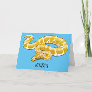 Burmese python snake cartoon illustration card