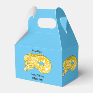 Burmese python snake cartoon illustration favor box