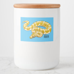 Burmese python snake cartoon illustration food label