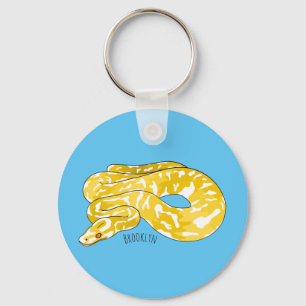Burmese python snake cartoon illustration keychain