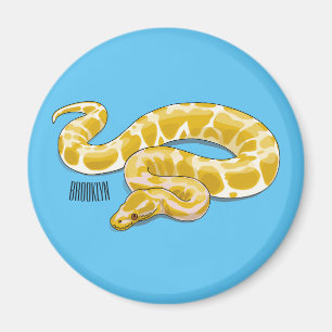 Burmese python snake cartoon illustration magnet