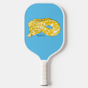Burmese python snake cartoon illustration pickleball paddle