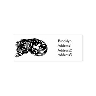 Burmese python snake cartoon illustration rubber stamp