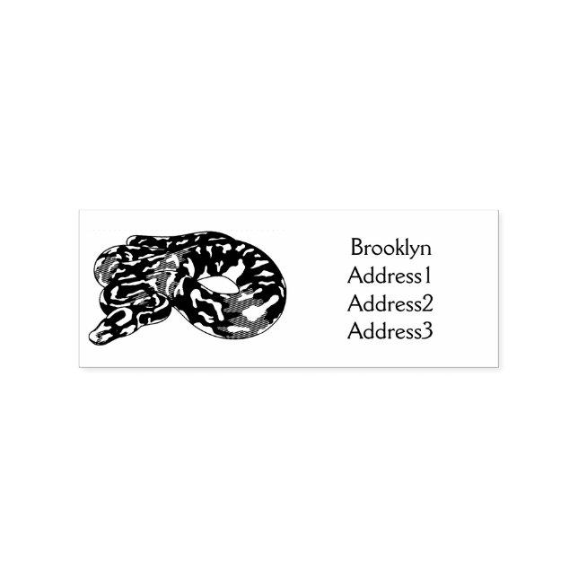 Burmese python snake cartoon illustration  rubber stamp (Imprint)