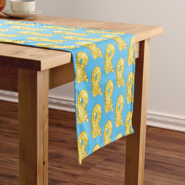 Burmese python snake cartoon illustration  short table runner (In Situ)