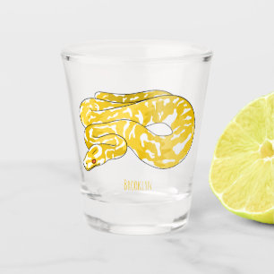 Burmese python snake cartoon illustration shot glass