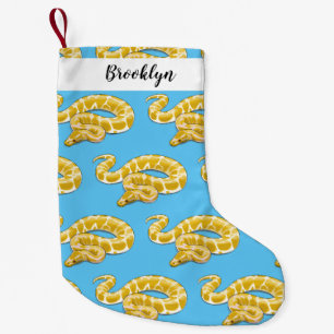 Burmese python snake cartoon illustration small christmas stocking