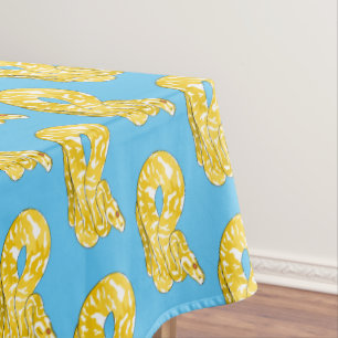 Burmese python snake cartoon illustration  tablecloth