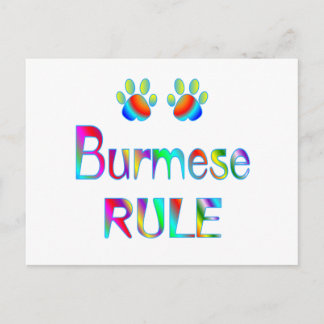 Burmese Rule Postcard