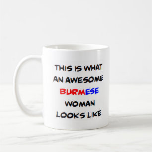 burmese woman, awesome coffee mug