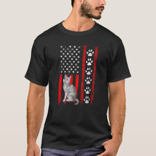 Burmilla Cat 4th Of July Patriotic American Flag P T-Shirt