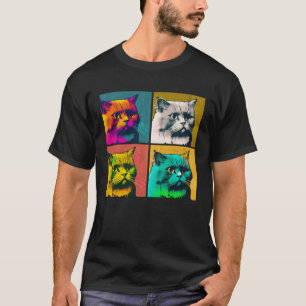 Burmilla Cat Pop Illustration Colourful Animal Men T-Shirt