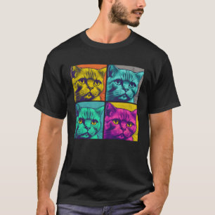 Burmilla Cat Pop Illustration Colourful Animal Men T-Shirt