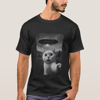 Burmilla Cat Selfie Funny Alien Abduction Meme Art T-Shirt