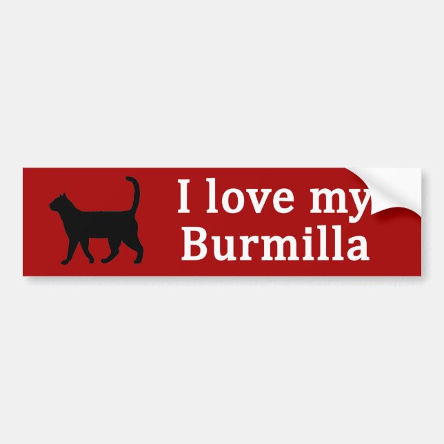 Burmilla Love Bumper Sticker (Front)