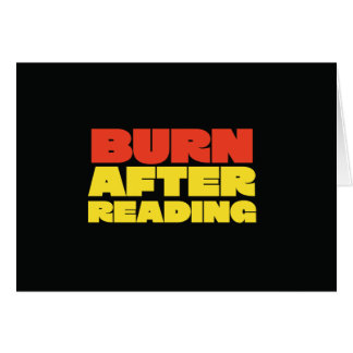 Burn After reading - Sarcastic Card