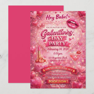 Burn Book Galentine's Day Invite,Pink Girls Party  Invitation