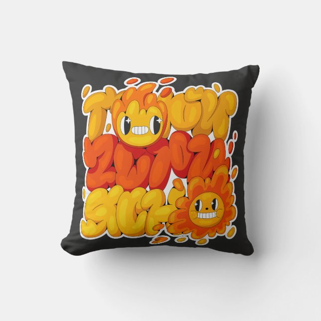 Burn bright, burn clear throw pillow (Front)