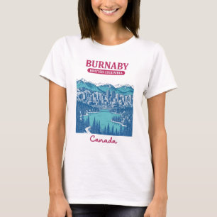 Burnaby BC Canada Cute Pastel Skyline City Art T-Shirt