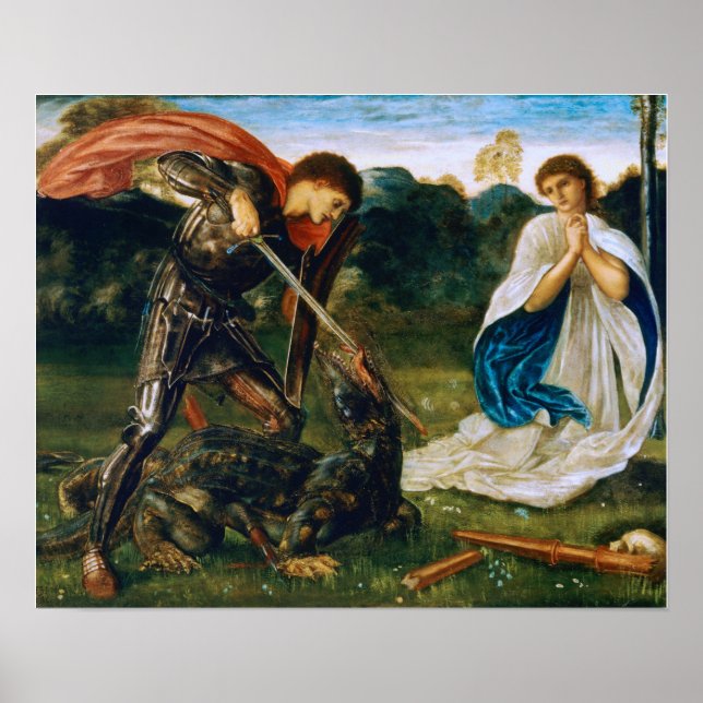 Burne-Jones - Fight St George Kills Dragon Poster (Front)
