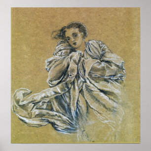 Burne-Jones - Winter Study Of Flying Drapery Poster