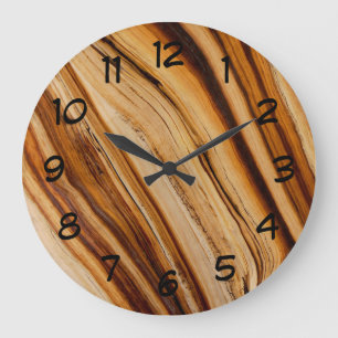 Burned Bristlecone Pine Tree Trunk Texture Large Clock