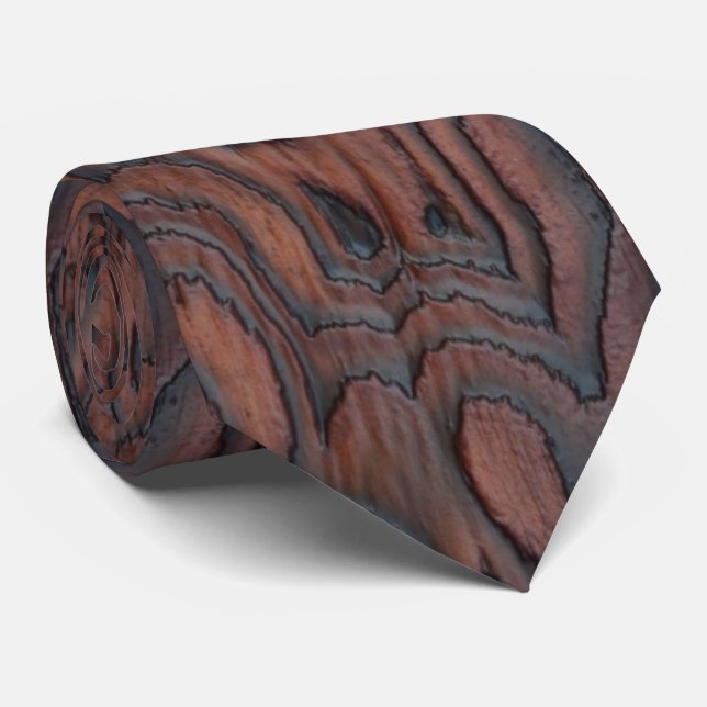 Burned & Brushed Woodgrain Tie (Rolled)