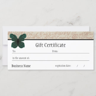 Burned Butterfly Gift Certificate