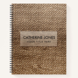 Burned Celtic Wood Pattern Notebook