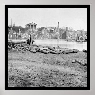 Burned District and Capitol in Richmond, VA 1865 Poster