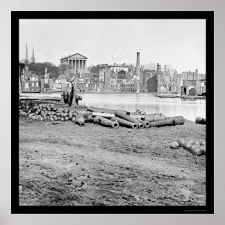 Burned District and Capitol in Richmond, VA 1865 Poster