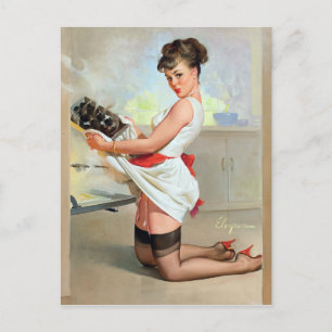 Burned Pin Up Postcard