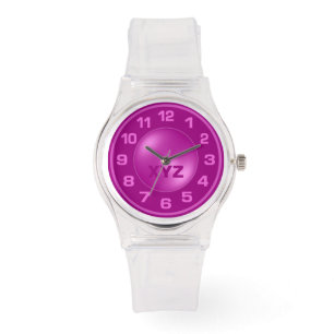 Burned Pink Custom Initials watches