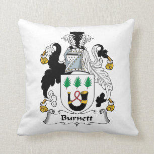 Burnett Family Crest Throw Pillow