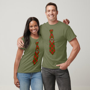 Burnett Scottish Clan Badge & Tartan Necktie T-Shirt