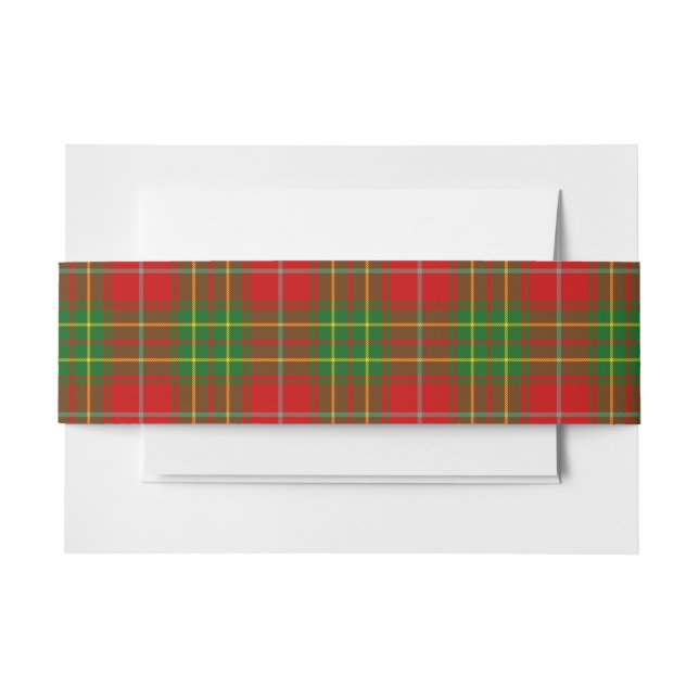 Burnett Scottish Tartan Belly Band Invitation Belly Band (Front Example)