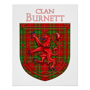 Burnett Tartan Scottish Plaid Lion Rampant Poster
