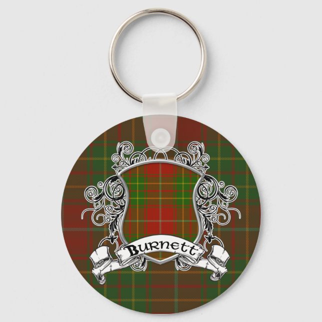 Burnett Tartan Shield Keychain (Front)
