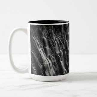 Burney Falls in Black and White Two-Tone Coffee Mug