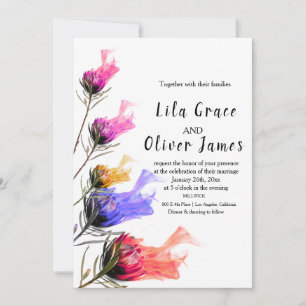 Burning Bloom Elegance Wedding Invitation