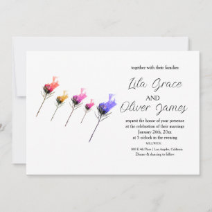 Burning Bloom Elegance Wedding Invitation