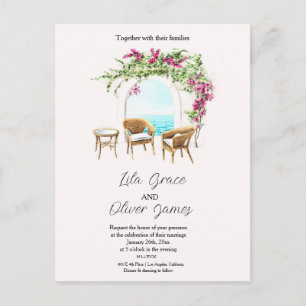 Burning Bloom Elegance Wedding Invitation Postcard